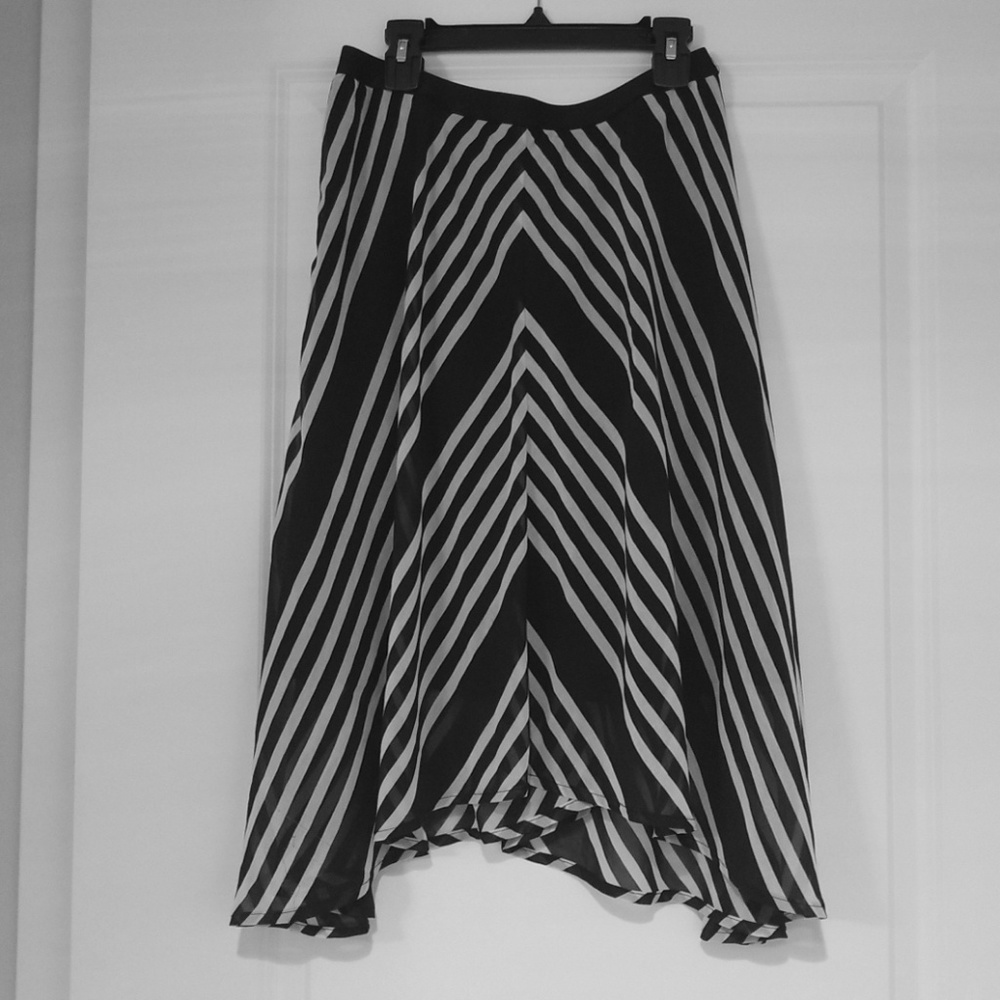 Black and white striped skirt